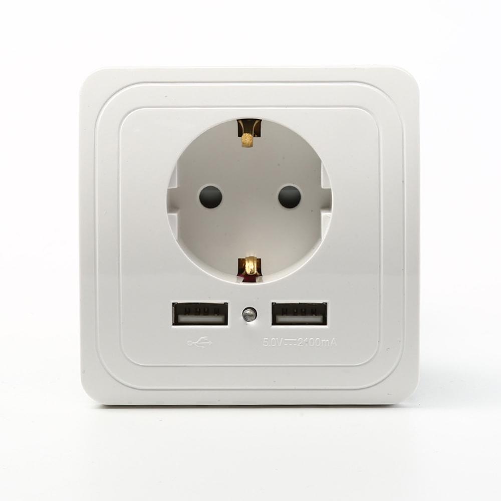 2-портовая вилка европейского стандарта, безопасная настенная розетка переменного тока, адаптер для розетки переменного тока