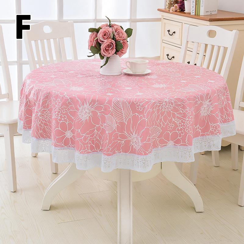 1PC Picnic Blanket Lace Table Nappe Party Decor Table Cover Oil-proof Tablecloth Round PVC Printing Mantel Mesa Waterproof