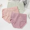 Women's High Waist Cotton Underwear Soft Brief Panties Full Coverage Women's Double-sided Lace Jacquard Underwear Underpants Briefs EMA