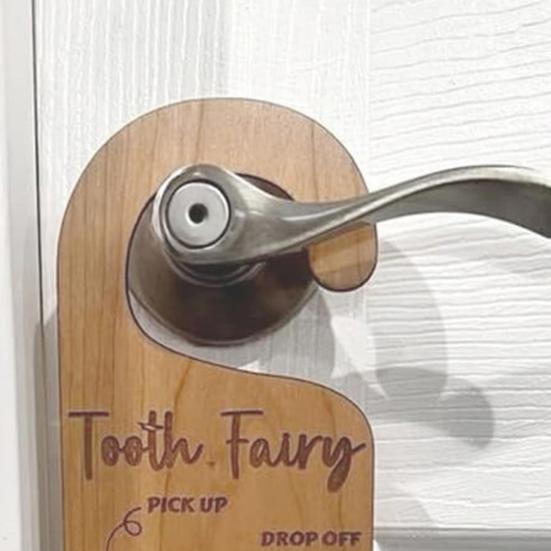 1/2Pcs Wooden Tooth Pattern Door Hanging Decoration Natural Wood Teeth