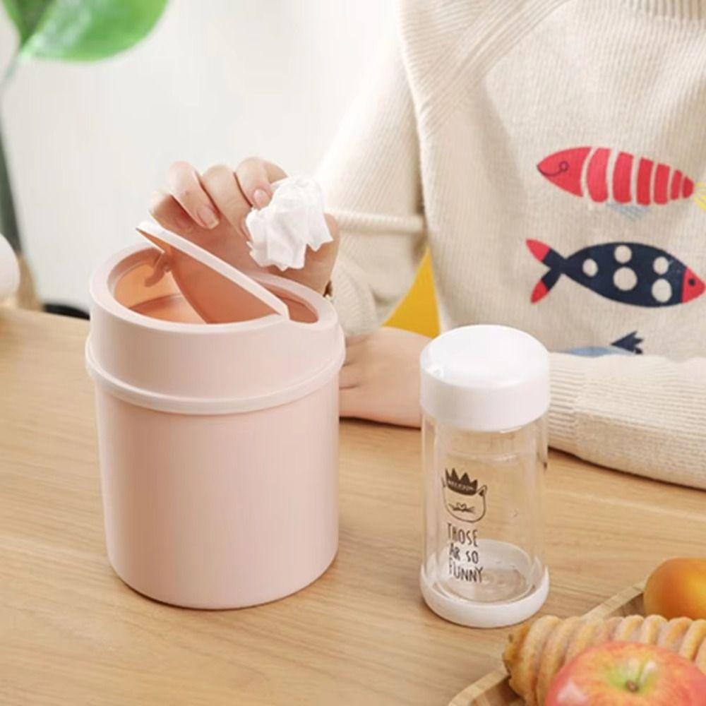 Saves Space Desktop Waste Bin Removable Storage Bucket New Sundries Barrel  for Home Office