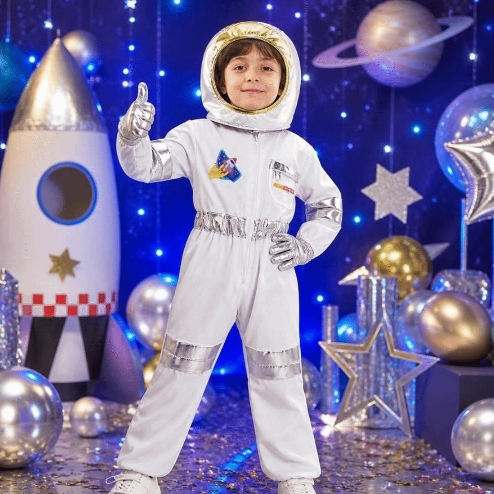 Jumpsuit Spaceman Costume With Hat Cosplay Costume Dress Up Space Suit Carnival Party