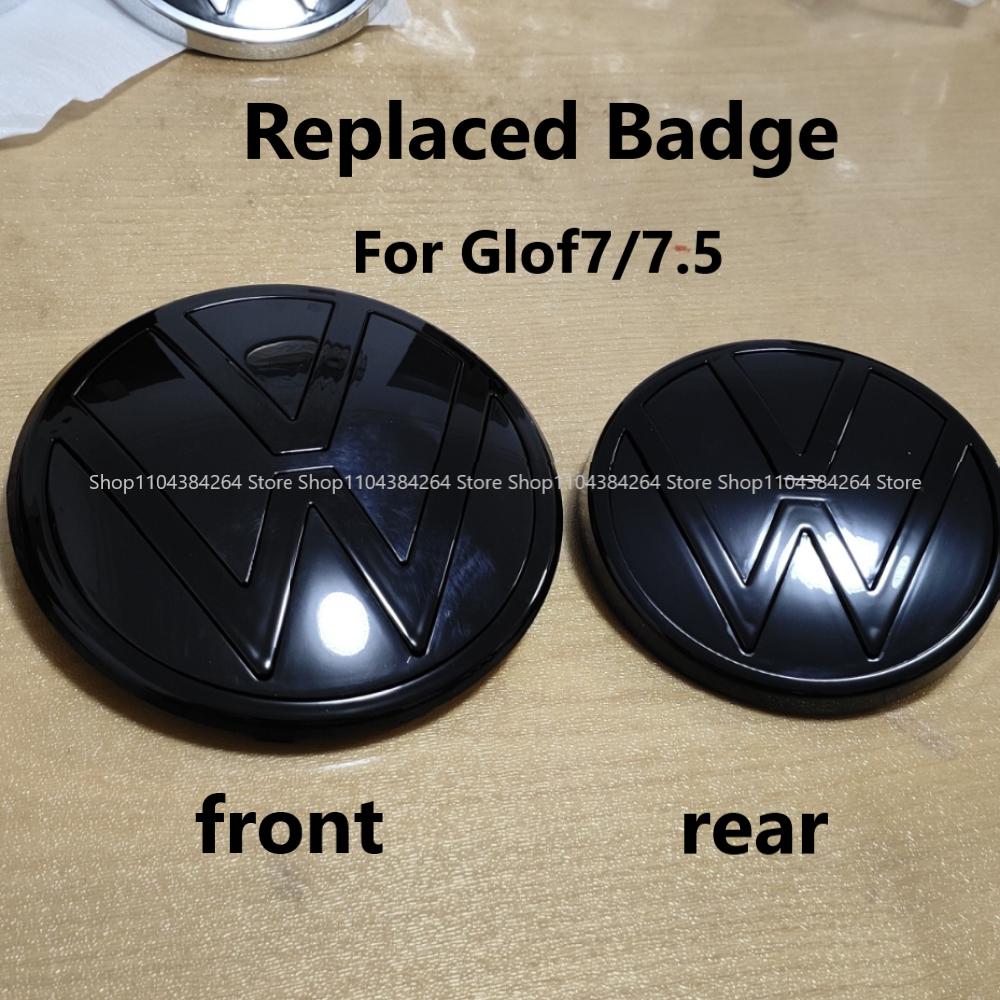 T26No Acc Modified Replaced New Style Front Emblem and Rear Trunk Badge Sticker for VW Volkswagen Golf 7 MK7 Golf 7.5 MK7.5 GTI
