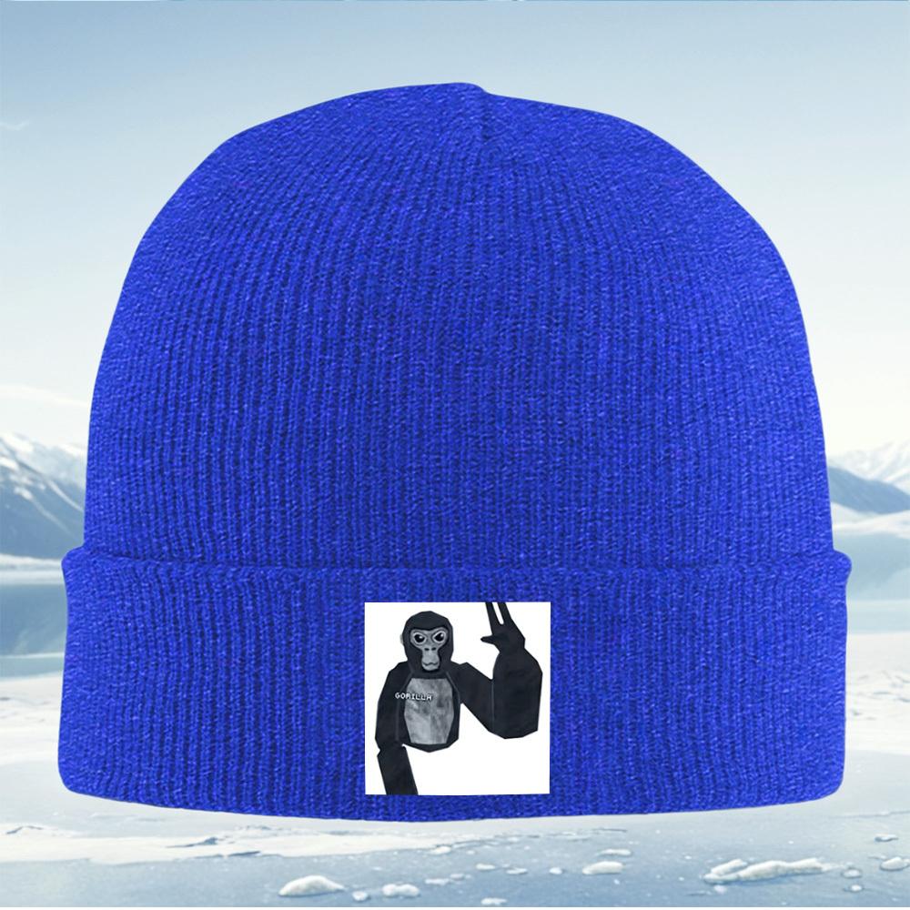 Monkeys Face Showing Peace Sign Men Women Unisex Knitted Hat Beanie Pullover Cap Winter Thermal Warm Christmas Outdoor Cycling