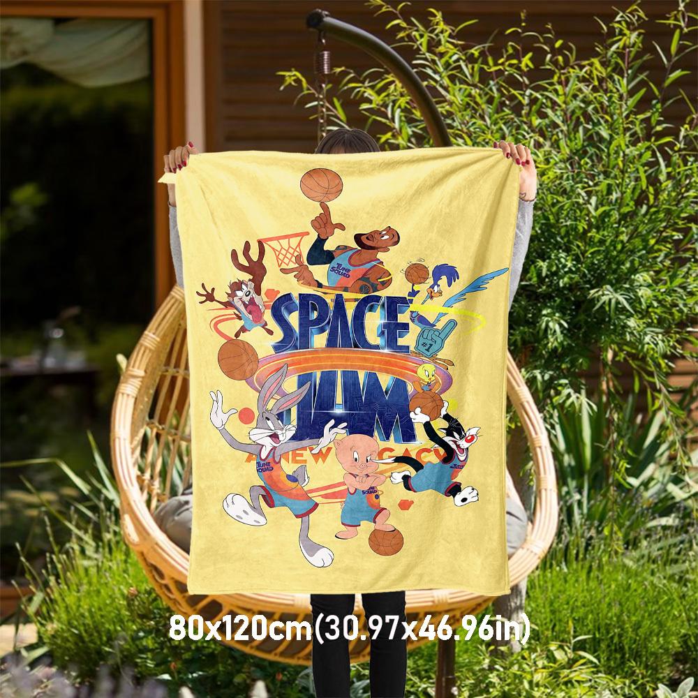 1PC Space Jam: A New Legacy Tune Squad Outdoor Flannel Blanket Soft Plush Decor for Picnics, camping,Bedroom, Playroom, Office1226A