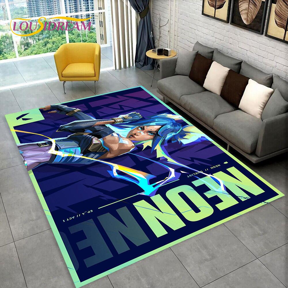 HD Valorant Series Game Gamer Area Rug, Коврик для дома, гостиной, спальни, дивана, коврик для двери, детский игровой нескользящий напольный коврик