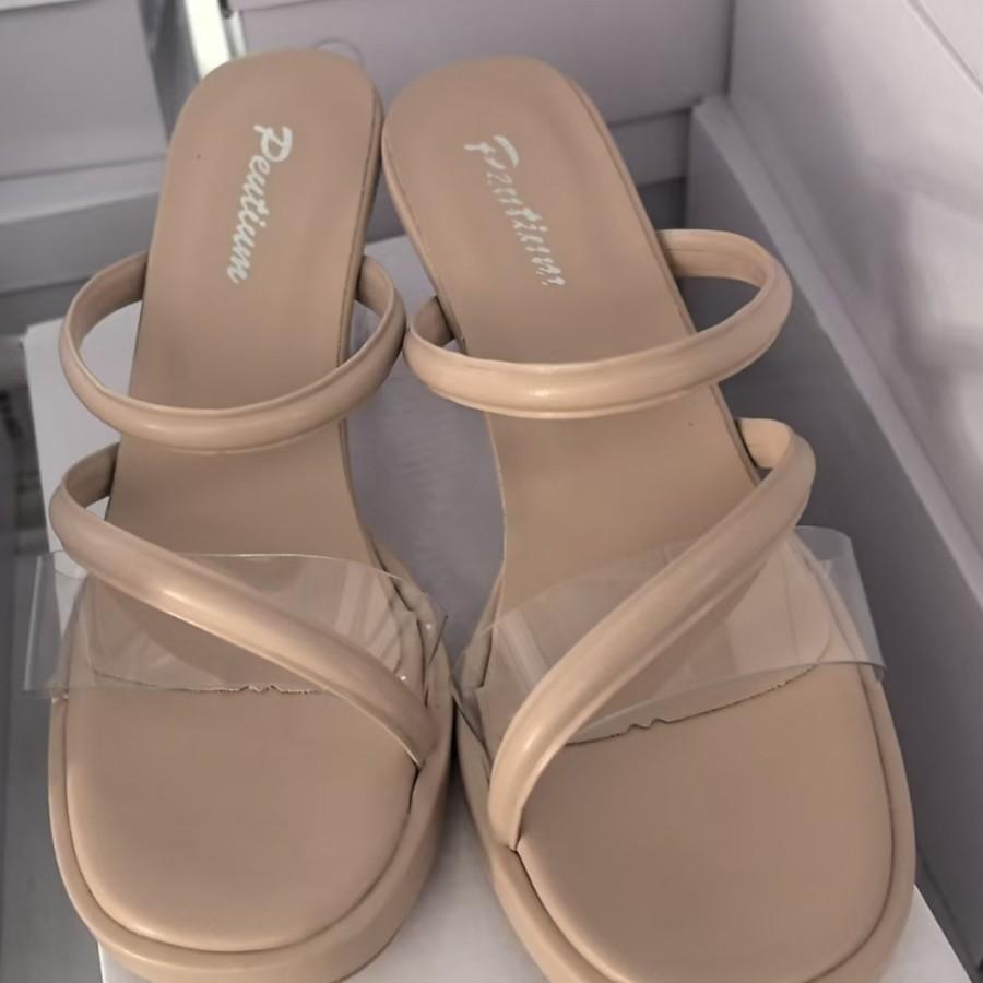 Summer High Heel Sandals For Women With Clear Transparent Straps And Chunky Water Crystal Heels