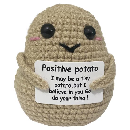 Вязаная крючком Позитивная картофельная игрушка Эмоциональная поддержка Милое вязание крючком Вязание Позитивная жизнь Овощная кукла Снятие стресса Утешающее украшение ручной работы