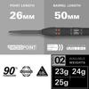 Набор дартсов Target Darts Scope с стальными наконечниками Swiss Point 90% Вольфрам Стальной наконечник D29