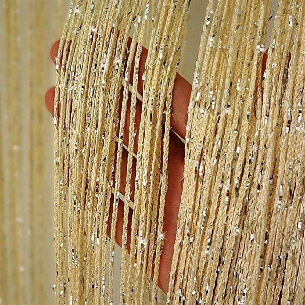 Net Window Curtains Door Fly Screen Hanging Beaded Curtains Glitter String Curtain Screen Panel