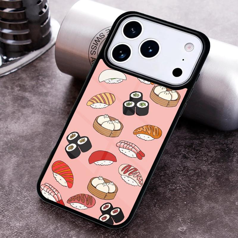 Японский чехол для телефона с едой суши для iPhone 17 16 15 Pro Max Air 14 13 12 11 Plus Ударопрочный чехол