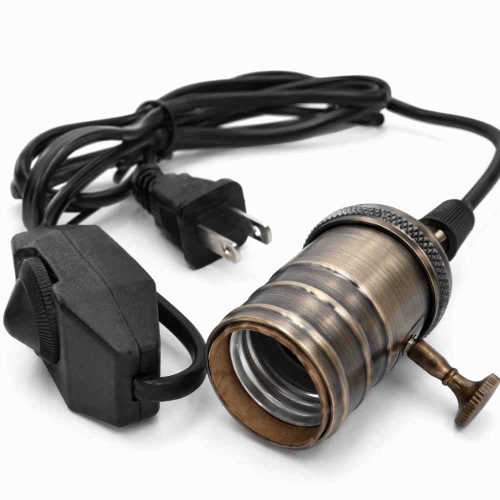 Dimmable Hanging Lamp Cord E27 Base DIY Lamp Holder Vintage Lamp Kit Outdoor Use