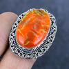Оранжевый триплет опала драгоценный камень 925 стерлинговое серебро ювелирное кольцо размер 10