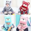 Winter Boys Girl Toddler Baby Baby Beanie Cap Bear Earmuff Neck Scarf Kids Hat Scarf Set