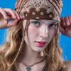 KOLEAT UV Protection Bandana Bohemian Hair Scarf Handkerchief [BROWN]