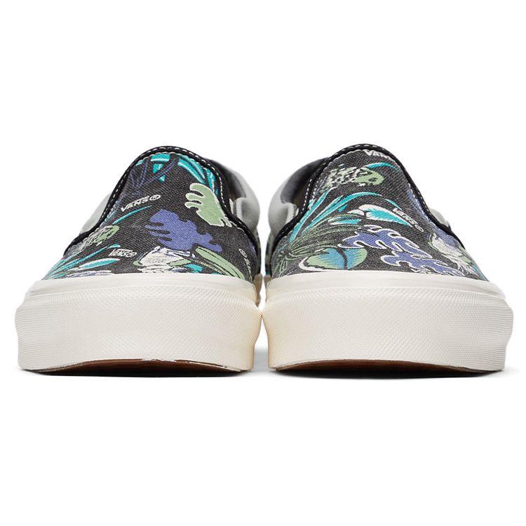 Vans OG Classic Slip-On LX Parrot Hawaiian — черные кроссовки унисекс, зеленые VN0A45JK4KX