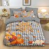 Thanksgiving Quilt Cover Three-Piece Pumpkin 3D Printed Bedding Polyester Pillow Cover Quilt Cover