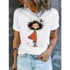 Милая Одежда Женская Футболка Модная С Круглым Вырезом Полиэстер Повседневный Топ Женский С Рисунком Девочка С Коротким Рукавом Печатная Футболка