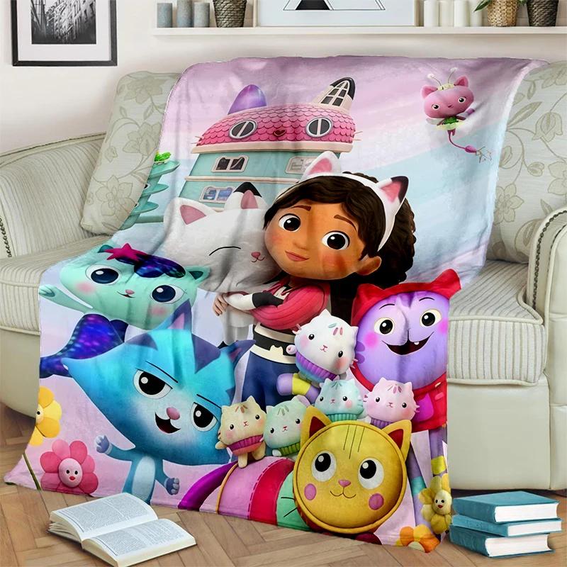 New Style Gabbys Dollhouse Cartoon Girl Gift Blanket,Soft Throw Blanket for Home Bedroom Bed Sofa Travel Picnic Cover Kids