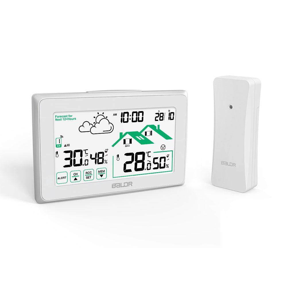 Baldr Smart Wireless Weather Station Digital LCD Hygrometer Thermometer Record RCC Alarm Clock Calendar Trend Forecast Sensor