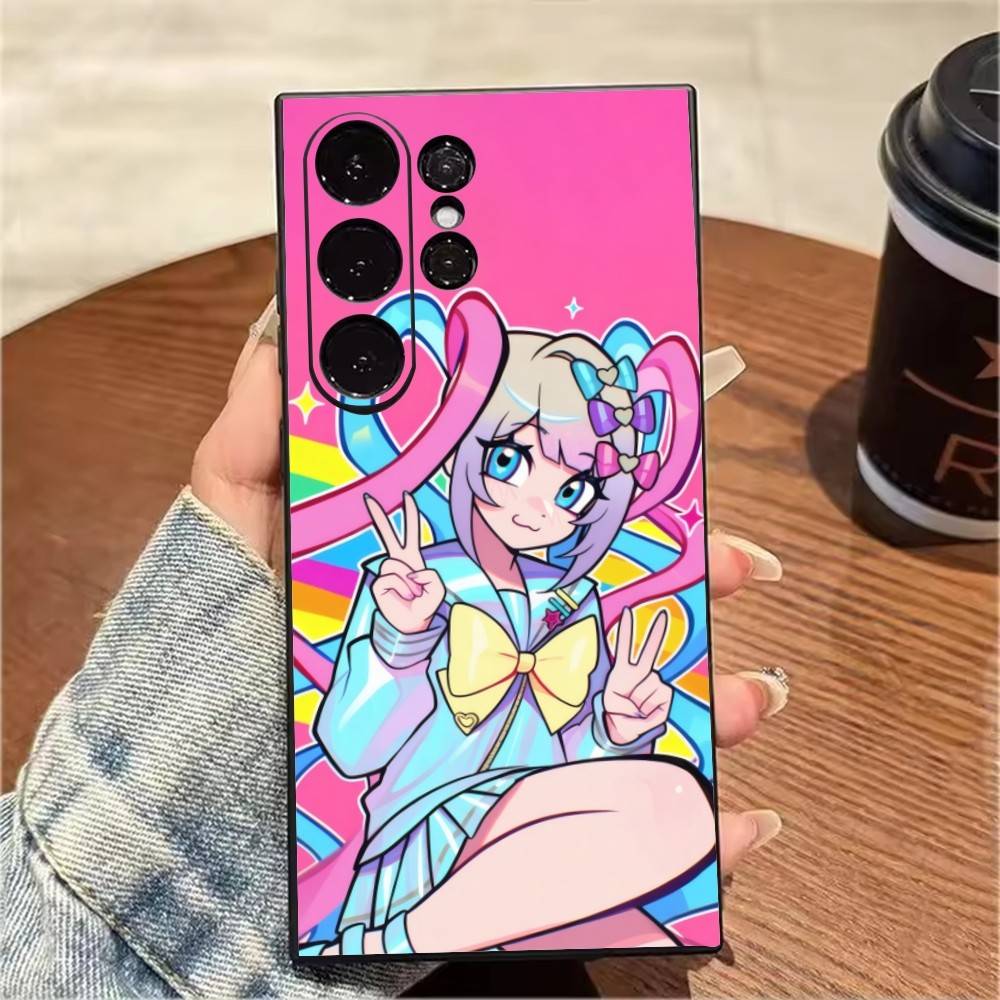 Чехол для телефона K-A-Angel Anime N-Needy Girl для Samsung S25, S24, S21, S22, S23, S20, Ultra, S26, Plus, Fe, Note, 5G Черный