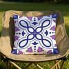 Exotic Portuguese Pattern Cushion Cover Soft Reversible  Durable Pillow Cover  MultiScene Use for Home  Car Daily Comfort