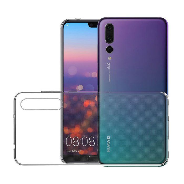 Coque et tour de cou pour Huawei P20 PRO - TPU Souple Transparent Cordon Noir réglable Phonillico®