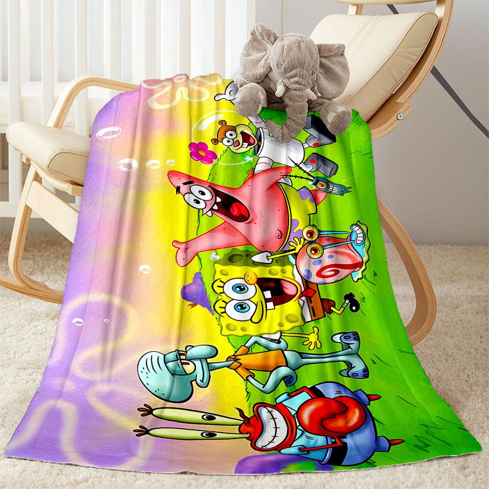 Spongebob Squarepants Adventure Blanket Soft & Cozy Perfect for Office Bed Bedding Four Seasons Multipurpose Digital Print
