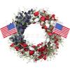 American Independence Day Wreath Door Hanging Decor With Fake Daisy Hydrangea US Flag Plastic 45/55/65cm