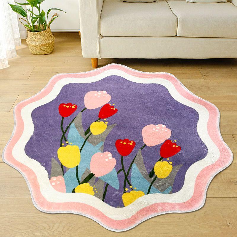 Living Room Carpet Irregular Dressing Room Round Floor Mat Bedside Carpet Home Anti Slip Machine Washable Dirt Resistant
