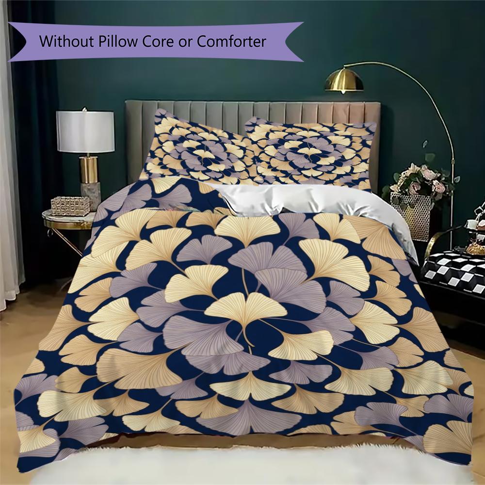 Leaf Pattern Bedding uilt Set uilt Cover Pillowcase Home Decoration Birthday Gift (1 * duvet cover + 2 * pillowcase without core)62