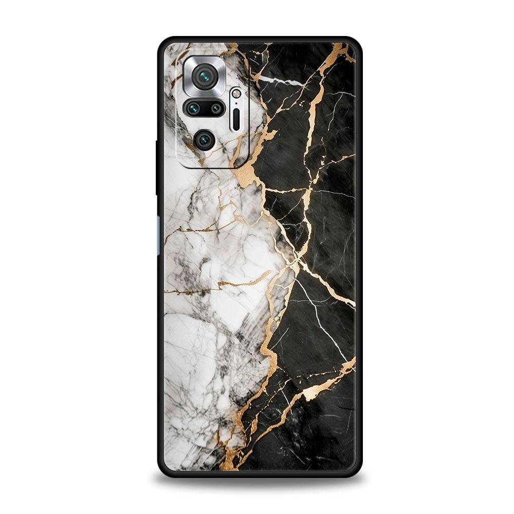 Акварельный мраморный чехол для телефона Xiaomi Redmi Note 14 13 5G 10 11 12 Pro Plus 4G 14C 13C 12C 10C Черная крышка
