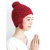Funny Buddha hat creative photo good-looking wool knitted hat funny buddhist thermal cotton hat ear protection hat