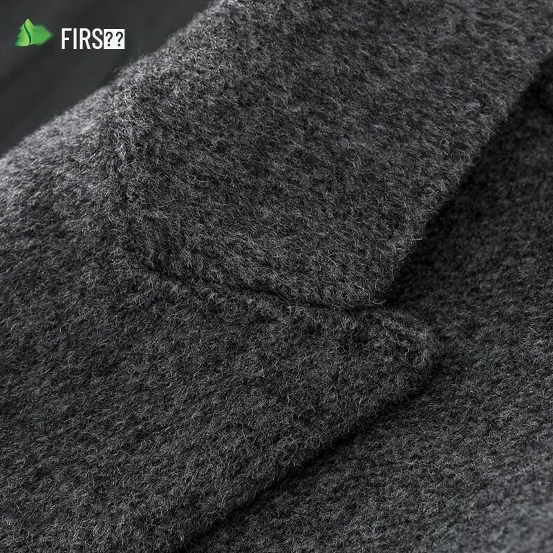 Мужское двустороннее полупальто средней длины из смесовой шерсти