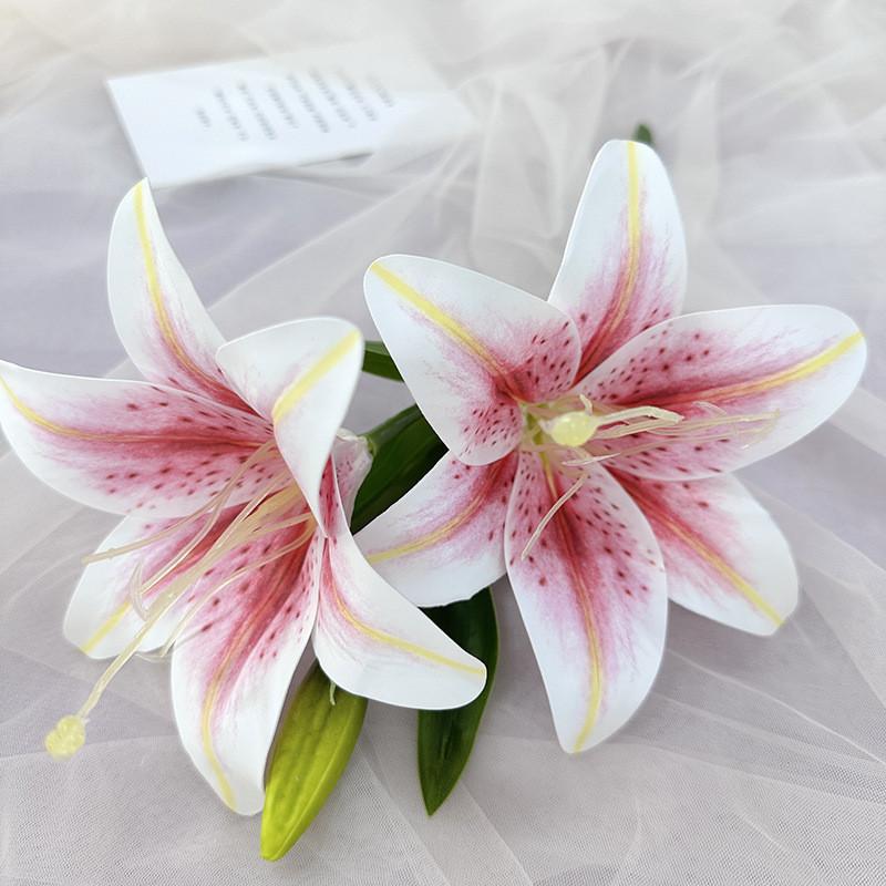 Luxury Lily 3d Printed Fake Flowers For Wedding Celebrations And Studio Use