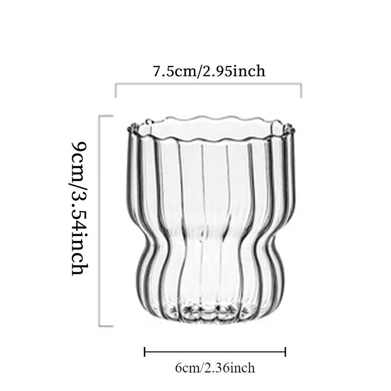Transparent Glass Cup Coffee Mug Drinking Glasses Glassware for Cocktail Beer Soda Juice Home Bar Party Summer Drink Cups 300ml