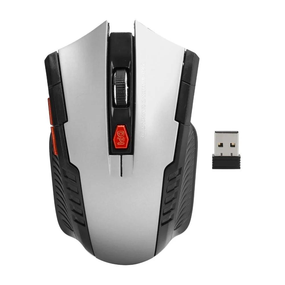 Беспроводная мышь 2,4 ГГц, 3 уровня регулировки, 1600 DPI, игровая мышь, 6 кнопок, USB-приемник, эргономичная мышь, для настольного ПК