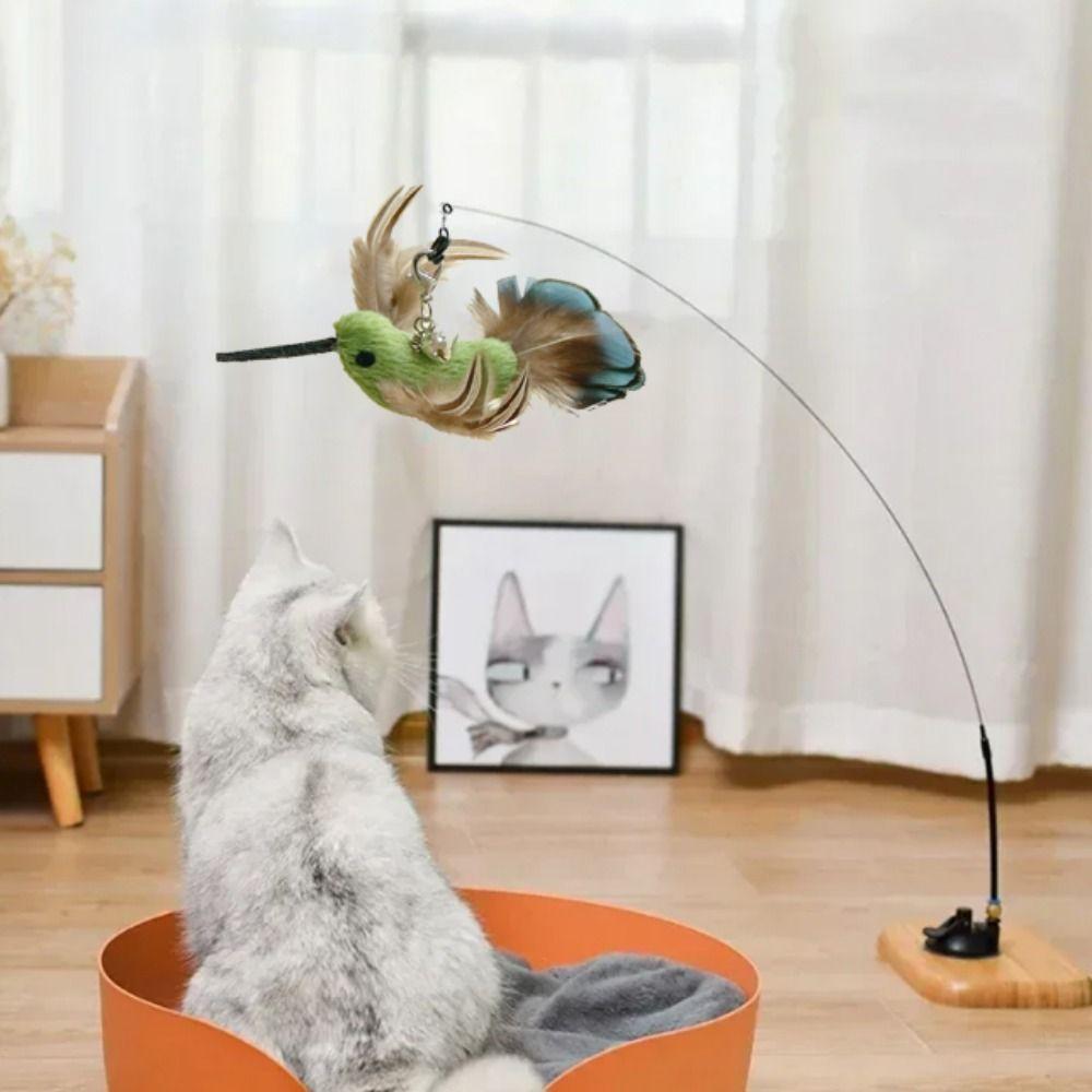 Cat Teaser Stick Cat Teaser Stick Replacement Head Plush Cat Playing Teaser Wand Self Happy