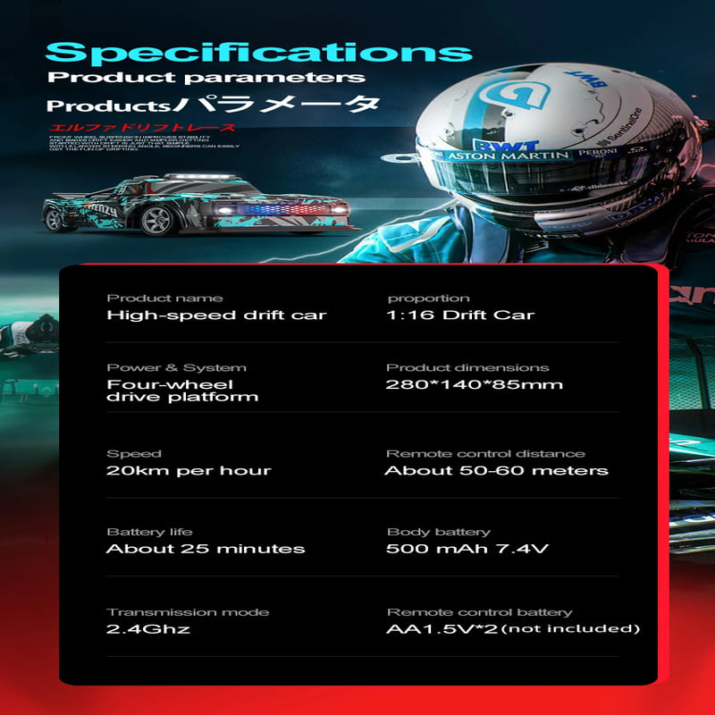 Электрический 1:16 пультов дистанционного управления, полный привод, дрифт, гоночный автомобиль, светодиодный свет, соревнование, высокоскоростной автомобиль, перезаряжаемая детская игрушка, подарок для мальчика