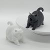 DYS 3D-печатная милая пухлая фигурка зевающего кота, черно-белая, широкое устойчивое основание против опрокидывания, настольный декор для зоомагазина, спальни и День рождения любимого человека