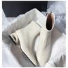 Fashion Square Toe Chunky Heel Back Zip Mid Heel Elegant Temperament Cut-out Special-shaped Heel Fashion Skinny Women's Boots