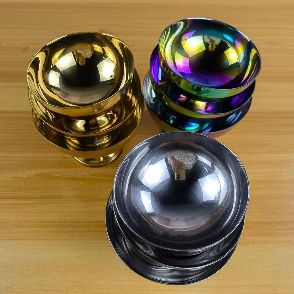 Универсальные стаканчики для мороженого, салатница, миска из нержавеющей стали, десертная тарелка для фруктов, блюда для закусок, прочные миски для вечеринок