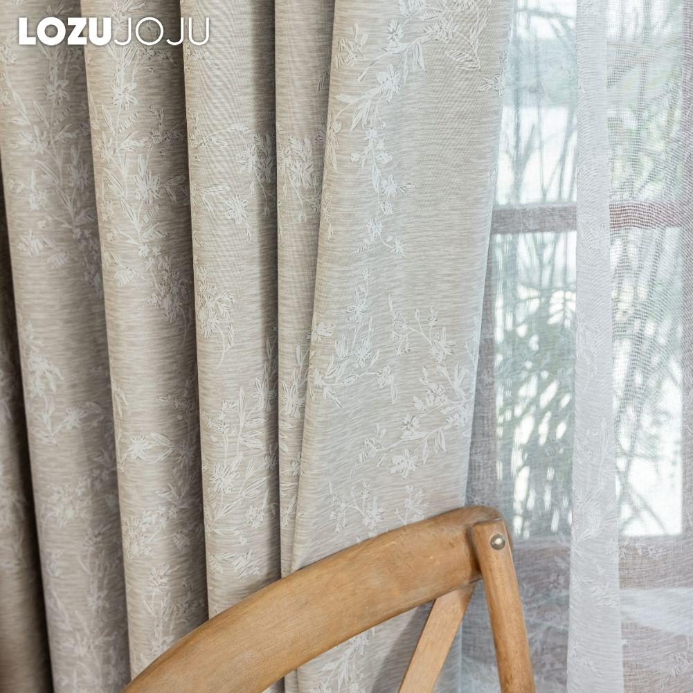 1PC LOZUJOJU Light Luxury Retro Solid-color Gray Fully Blackout Curtains for Bedroom Living Room Balcony Window for Home Decor