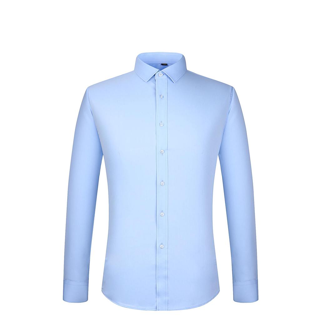 Мягкие удобные однотонные формальные мужские классические социальные рубашки с длинным рукавом