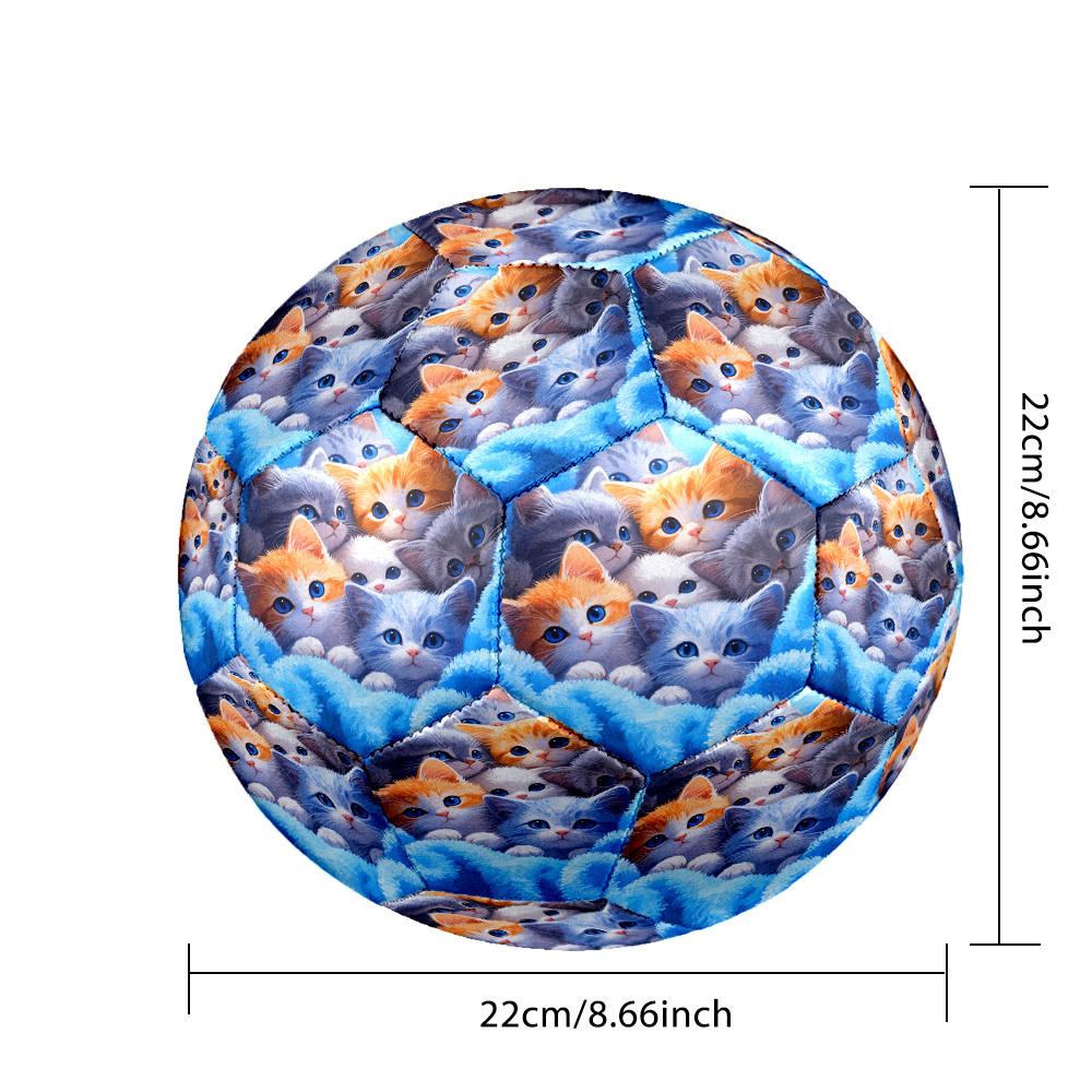 1pc Cuddly Kittens Blanket Theme Soccer Ball Football, Size 5, Lightweight PVC, Outdoor Training Soccer Ball,Gift c65141