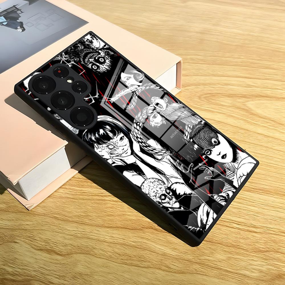 Чехол для телефона Junji Ito Tomie в стиле хоррор-комиксов для Samsung S24 Ultra S25 S23 S22 S20 Fe S21 Plus A54 A24 A53 A16 A13 Стеклянная крышка