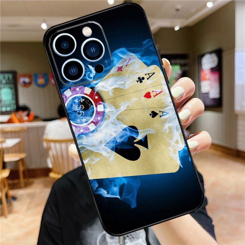 Пики Карты для игры в Покер Ас Арт Чехол для телефона Для iPhone 11 12 13 14 16 15 Pro Max Mini XS X XR 7 8 Plus Мягкий Чехол
