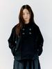 OAFISH Quad Button Short Coat, Black