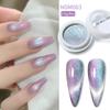 NICOLE DIARY Aurora Cat Magnetic Nail Powder Blue Purple Glitter Pearl Pigment For UV Gel Polish Dust Nail Supplies
