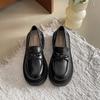 Французские ретро британские туфли на платформе из кожи женские новинка весна-осень 2025 с юбками универсальные увеличивающие высоту туфли-лоферы